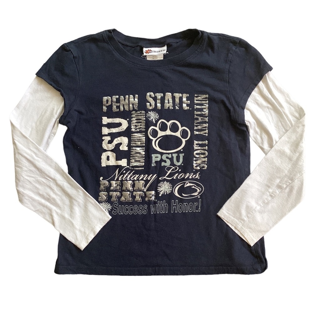 Penn State Nittany Lions long sleeve layered T-shirt | girls 14 | PSU navy fall